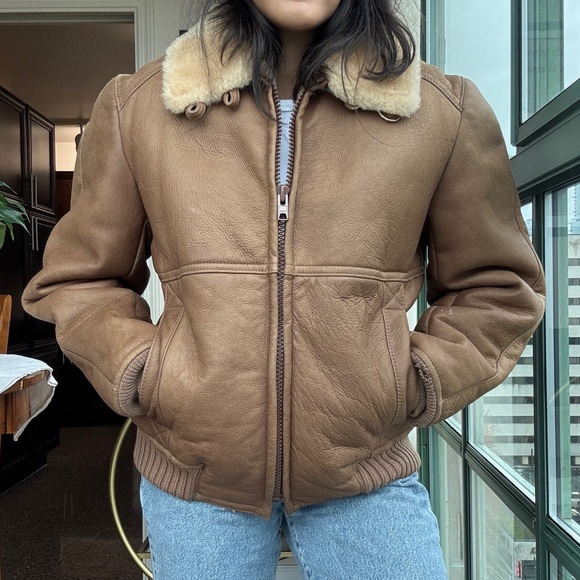 Tan Shearling Jacket - Picture 2 of 8